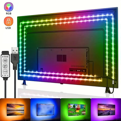 5V USB LED Strip Lights TV Back Light 5050 RGB Colour Changing with 24Key Remote