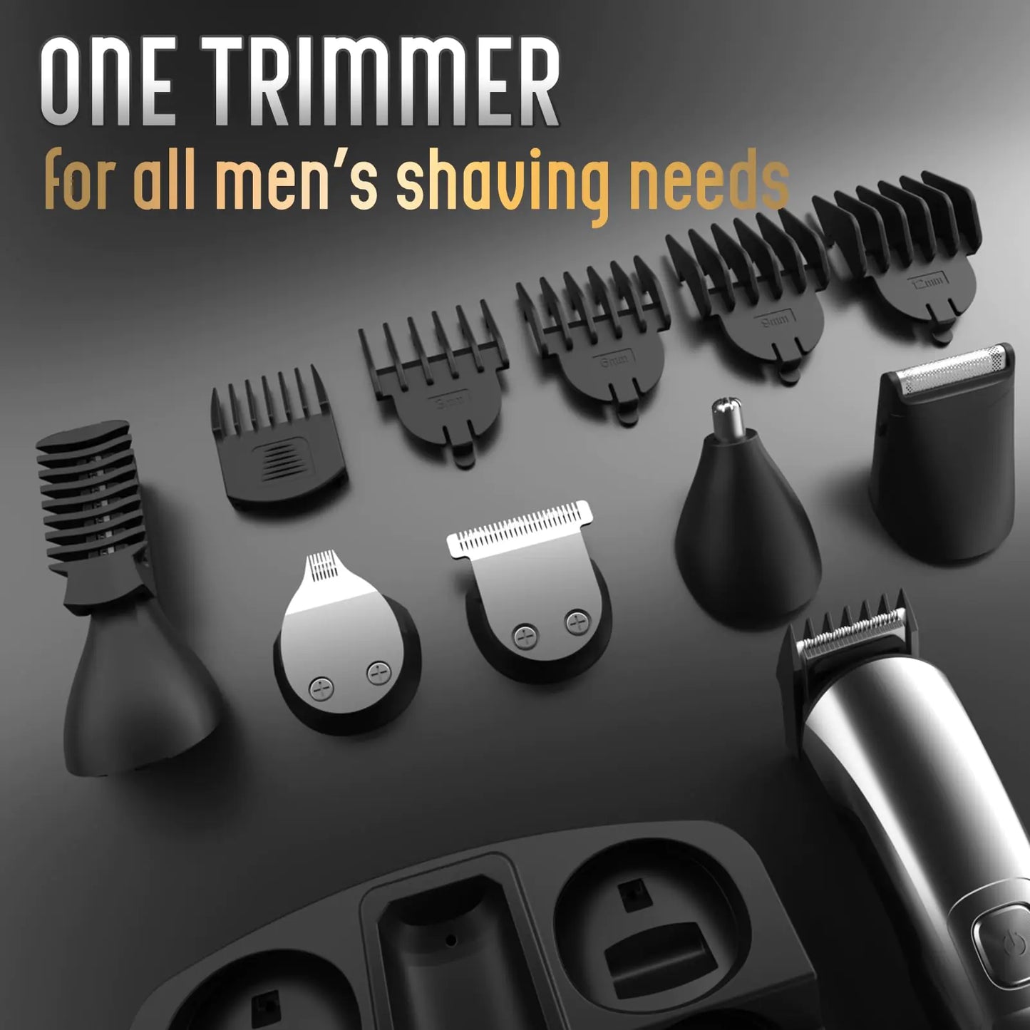 Ufree Beard Trimmer for Men, Waterproof Electric Razor for Nose, Body, Face and Mustache, Cordless Hair Clippers Shavers for Men Grooming Kit, Gifts for Men Husband Father Silver